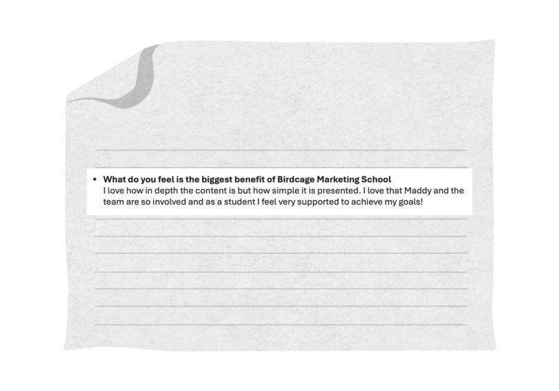 Birdcage Angel Advisors logo on notepad, financial planning and investment management.